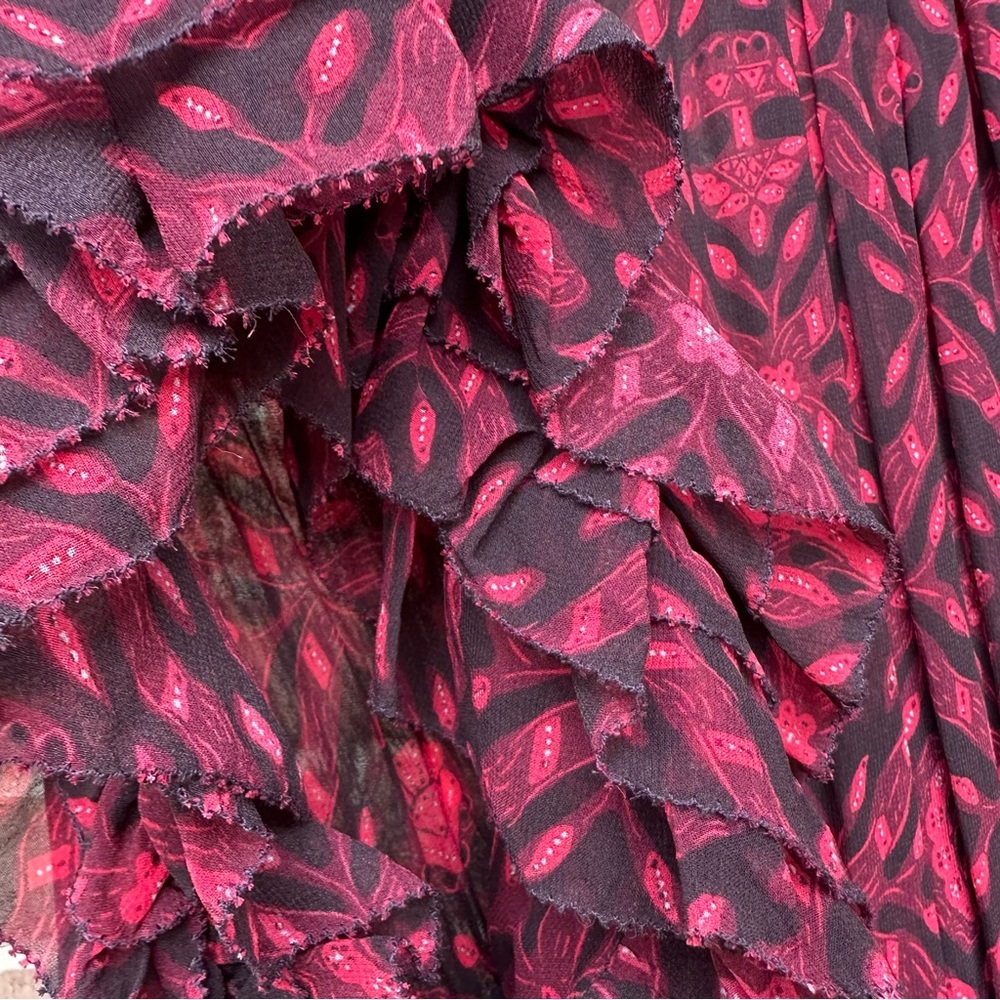 Ulla Johnson Anika Silk Midi Dress fuchsia Size 6 - Picture 12 of 15